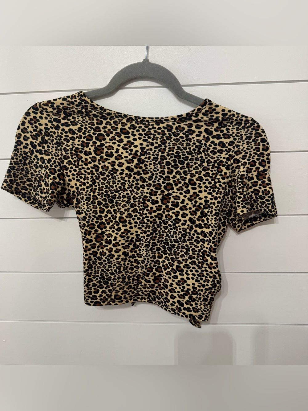 Shein animal print blouse that ties in the back
